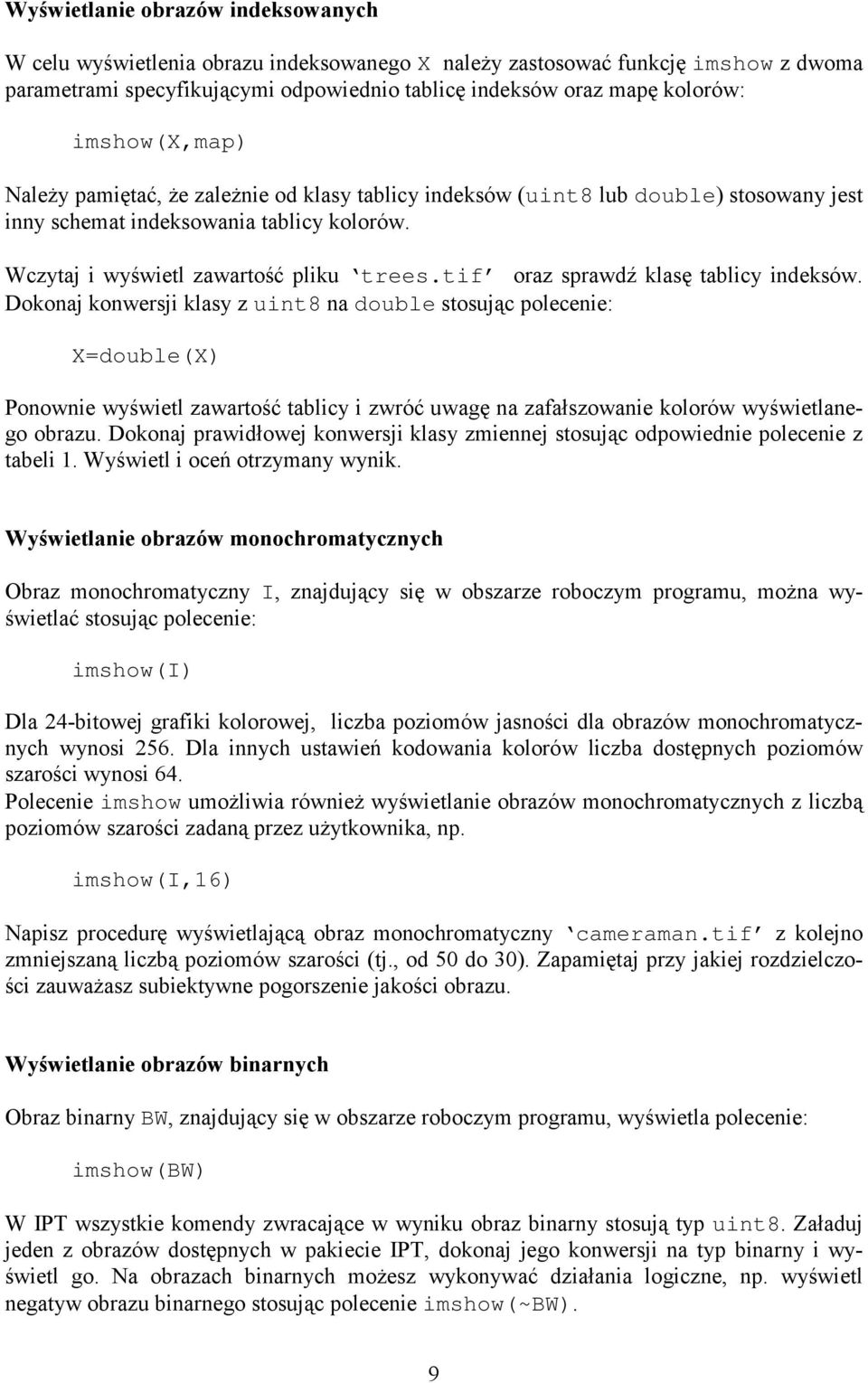 tif oraz sprawdź klasę tablicy indeksów.