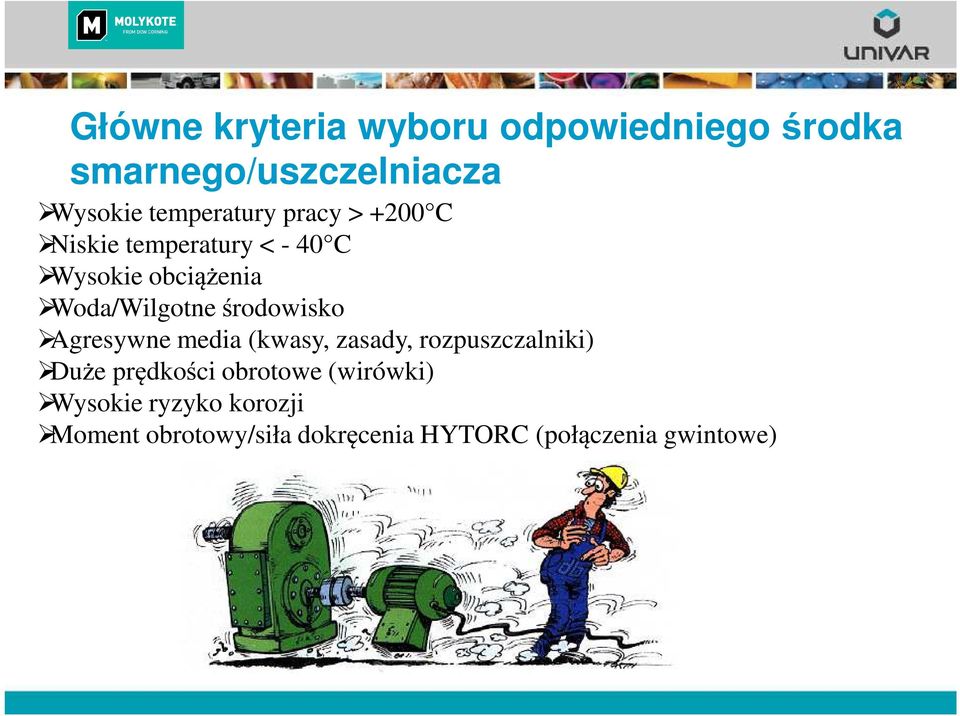 Woda/Wilgotne środowisko Agresywne media (kwasy, zasady, rozpuszczalniki) Duże