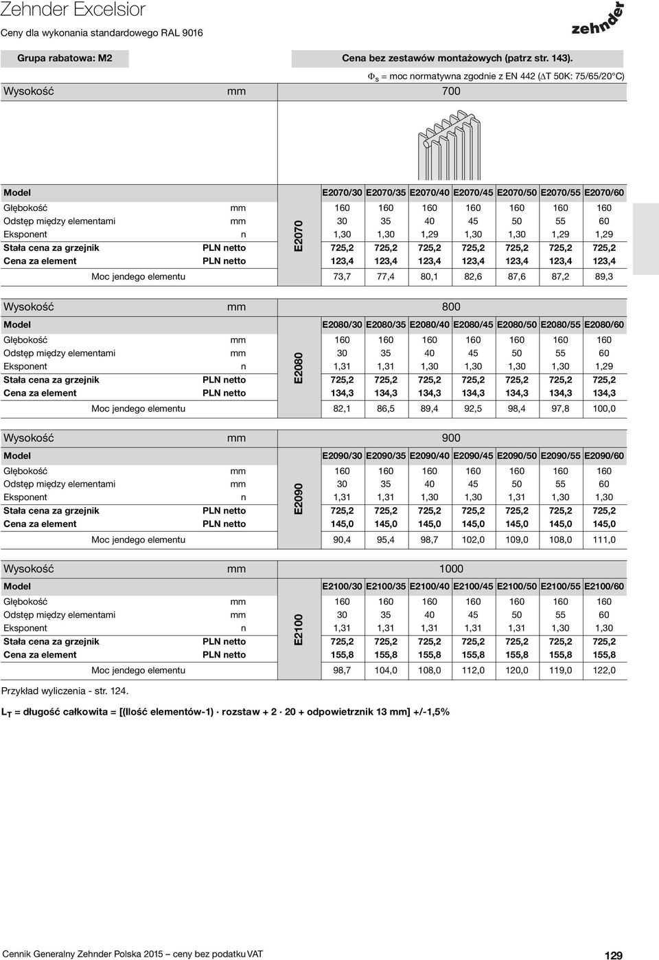 725,2 725,2 725,2 725,2 725,2 725,2 725,2 Cena za element PLN netto 123,4 123,4 123,4 123,4 123,4 123,4 123,4 Moc jendego elementu 73,7 77,4 80,1 82,6 87,6 87,2 89,3 E2070 ysokość mm 800 E2080/30