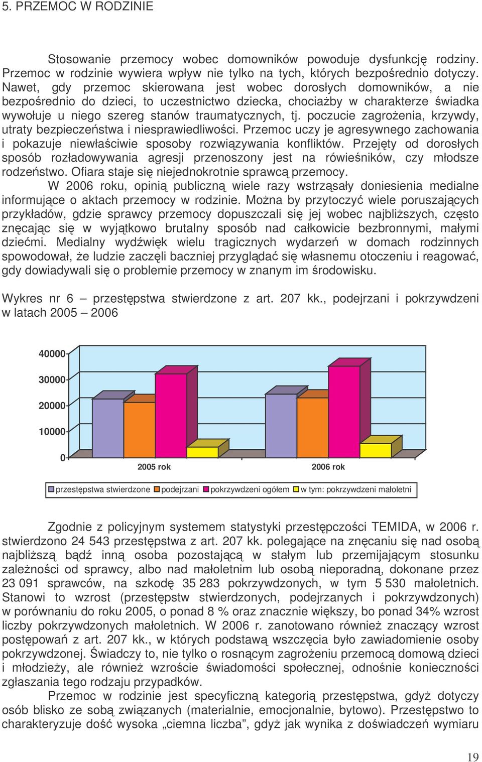 poczucie zagroenia, krzywdy, utraty bezpieczestwa i niesprawiedliwoci. Przemoc uczy je agresywnego zachowania i pokazuje niewłaciwie sposoby rozwizywania konfliktów.