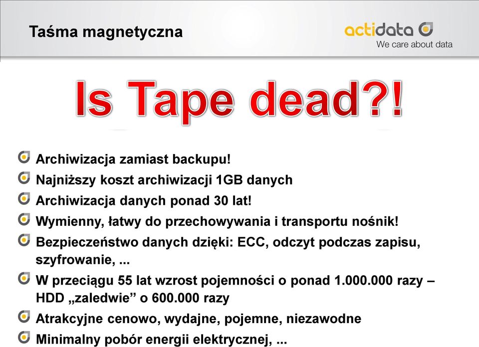 Wymienny, łatwy do przechowywania i transportu nośnik!