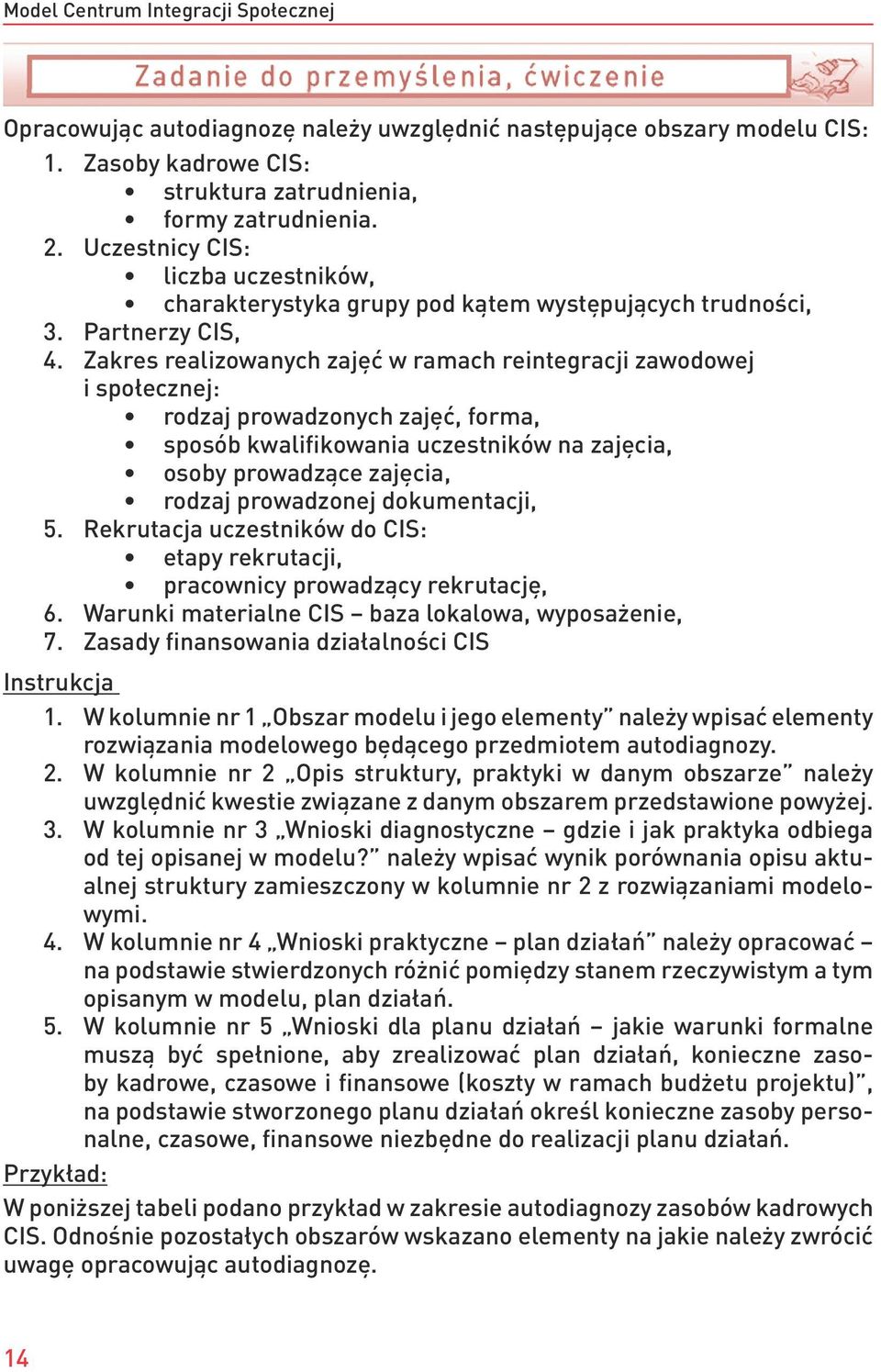 Zakres realizowanych zajęć w ramach reintegracji zawodowej i społecznej: rodzaj prowadzonych zajęć, forma, sposób kwalifikowania uczestników na zajęcia, osoby prowadzące zajęcia, rodzaj prowadzonej