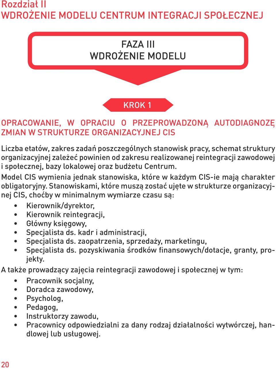 Model CIS wymienia jednak stanowiska, które w każdym CIS-ie mają charakter obligatoryjny.