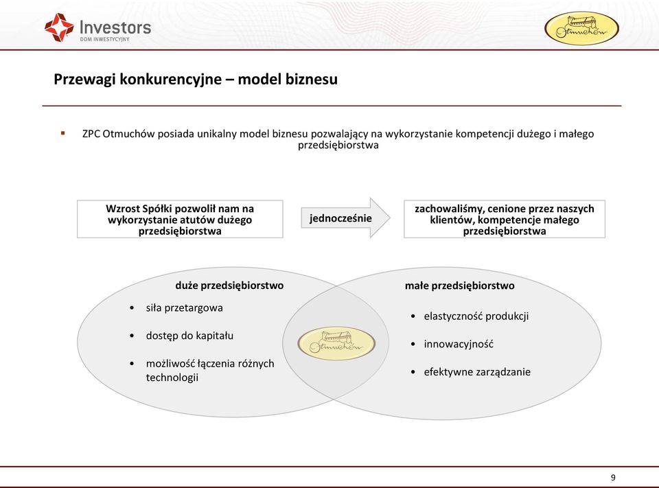 zachowaliśmy, cenione przez naszych klientów, kompetencje małego przedsiębiorstwa duże przedsiębiorstwo siła przetargowa