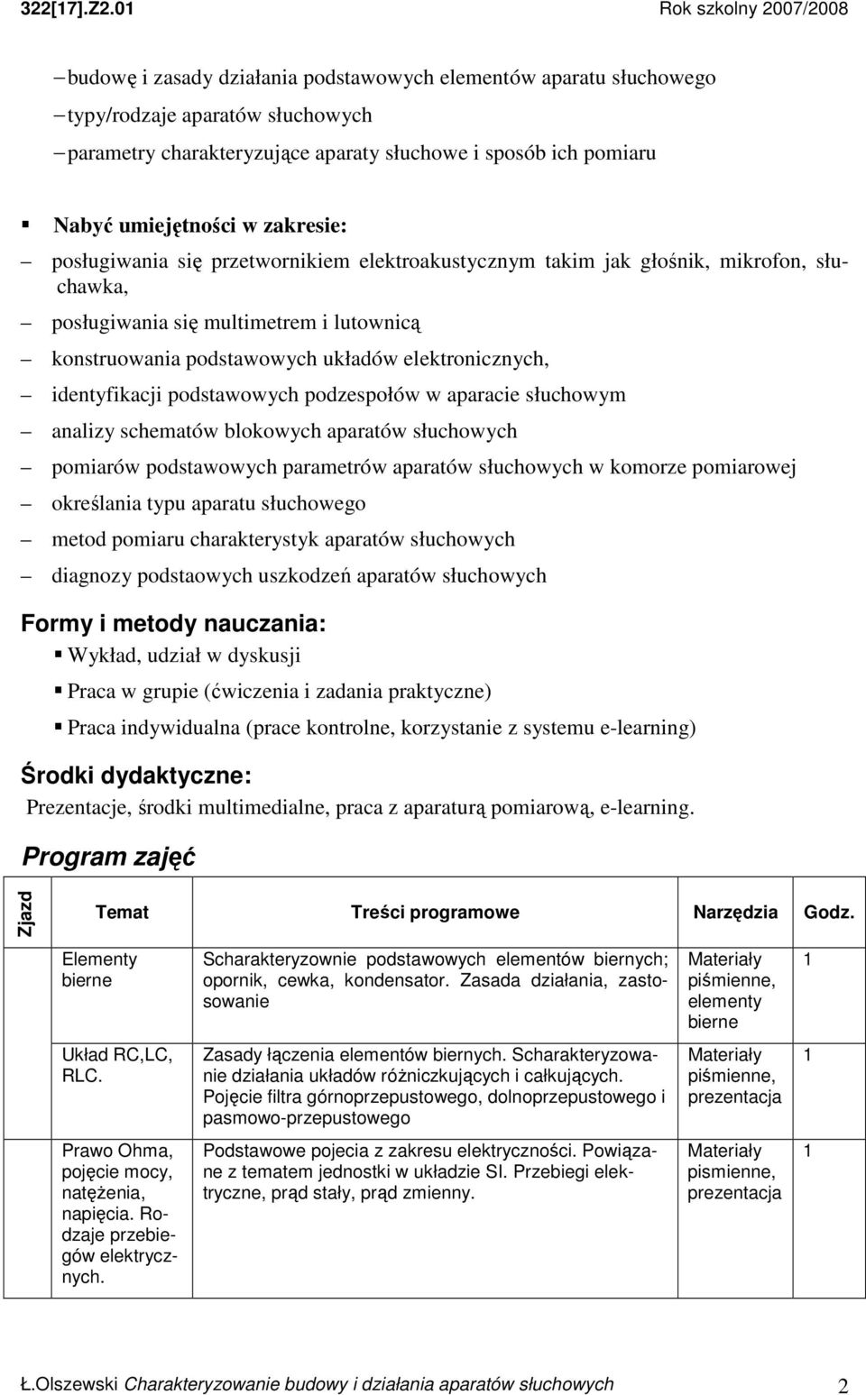 umiejętności w zakresie: posługiwania się przetwornikiem elektroakustycznym takim jak głośnik, mikrofon, słuchawka, posługiwania się multimetrem i lutownicą konstruowania podstawowych układów