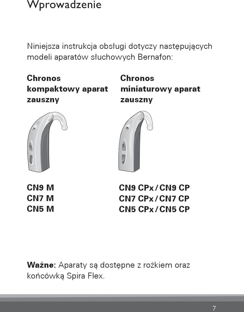 miniaturowy aparat zauszny Bernafon Veras IFU compact BTE VR_ILU_compactBTEwithHook_BW_HI CN9 M CN7 M CN5