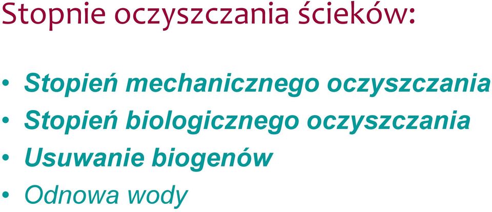 oczyszczania Stopień