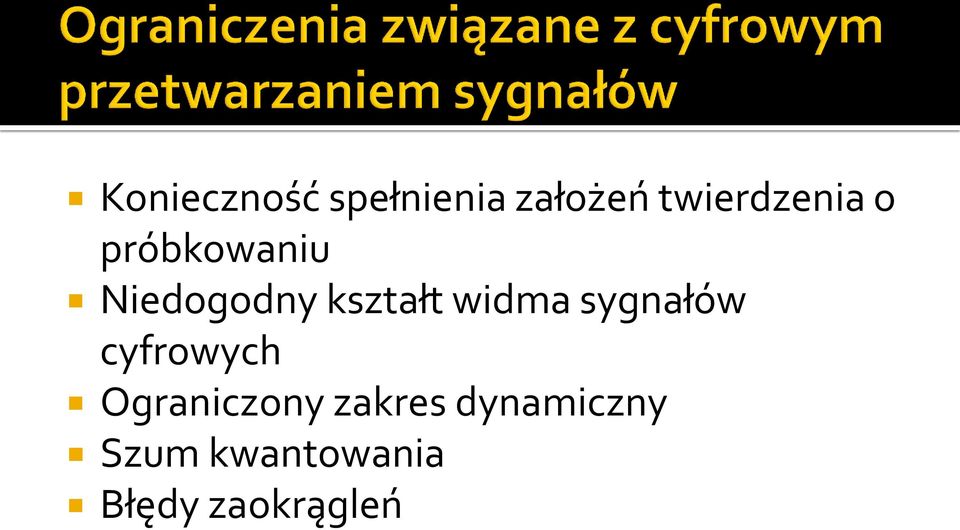 kształt widma sygnałów cyfrowych