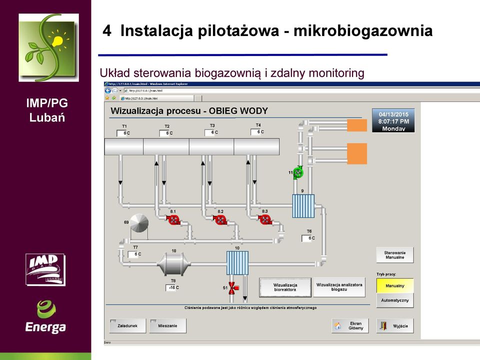 sterowania biogazownią i