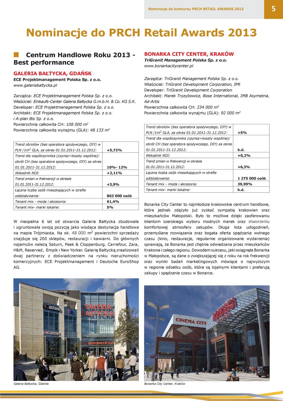 z o.o. i A-plan Bis Sp. z o.o. Powierzchnia całkowita CH: 108 000 m 2 Powierzchnia całkowita wynajmu (GLA): 48 133 m 2 Trend obrotów (bez operatora spożywczego, DIY) w PLN /1m 2 GLA, za okres 01.