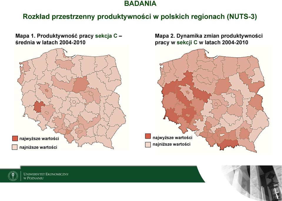 Produktywność pracy sekcja C średnia w latach 2004-2010 Mapa 2.