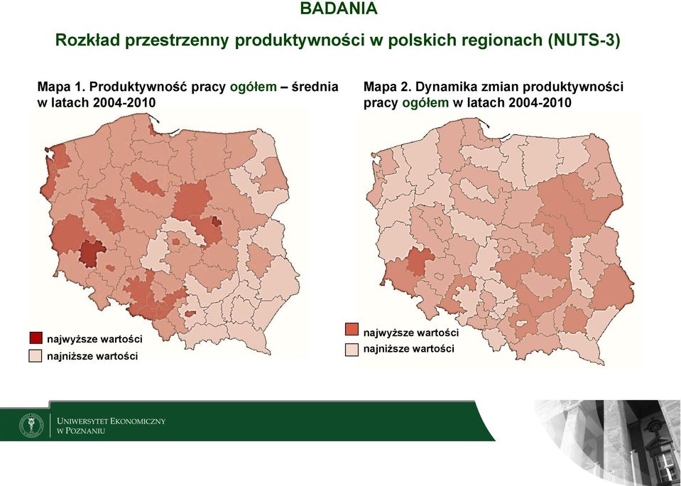 Produktywność pracy ogółem średnia w latach 2004-2010 Mapa 2.