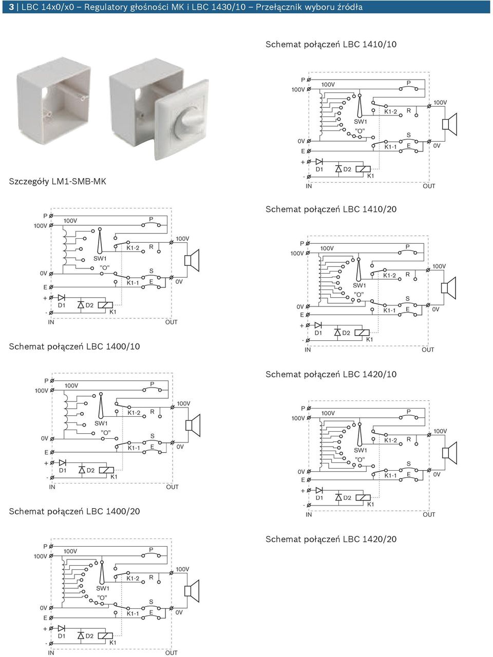 Schemat połączeń LBC 1410/20 Schemat połączeń LBC 1400/10 Schemat