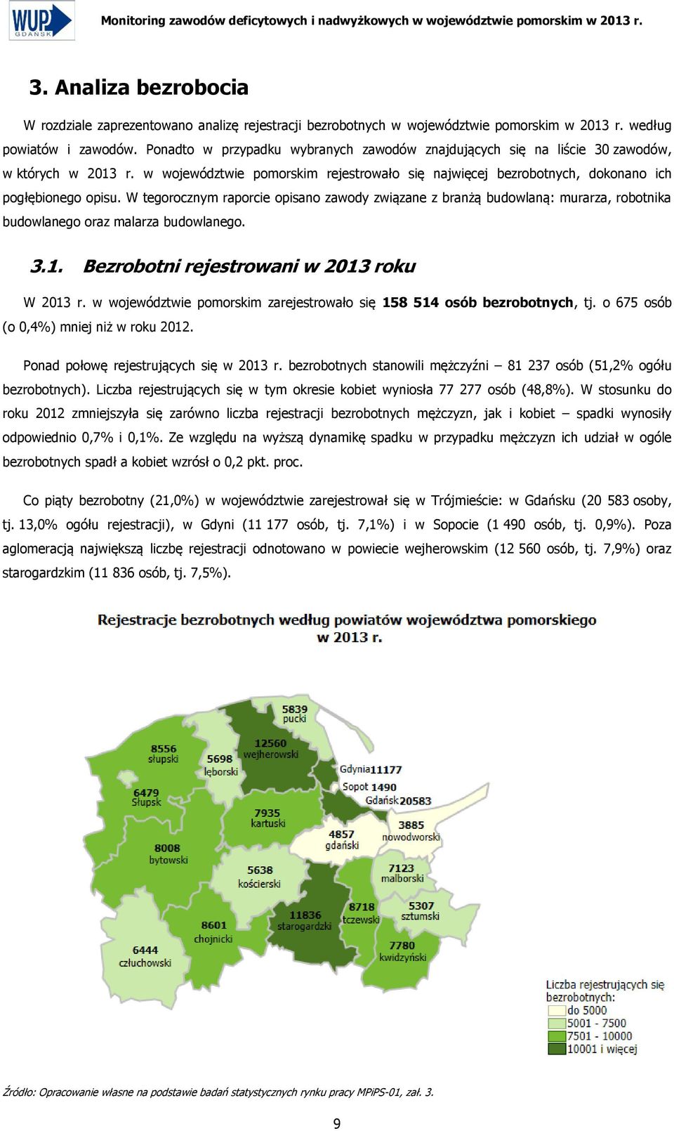 Ponadto w przypadku wybranych zawodów znajdujących się na liście 30 zawodów, w których w województwie pomorskim rejestrowało się najwięcej bezrobotnych, dokonano ich pogłębionego opisu.