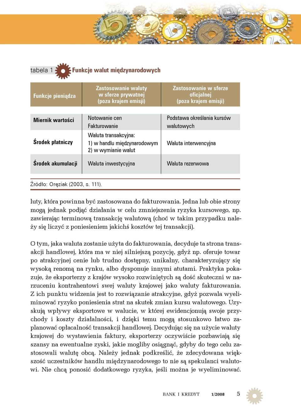 inwestycyjna Waluta rezerwowa Źródło: Oręziak (2003, s. 111). luty, która powinna być zastosowana do fakturowania.