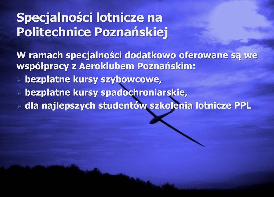 Aeroklubem Poznańskim: bezpłatne kursy szybowcowe, bezpłatne