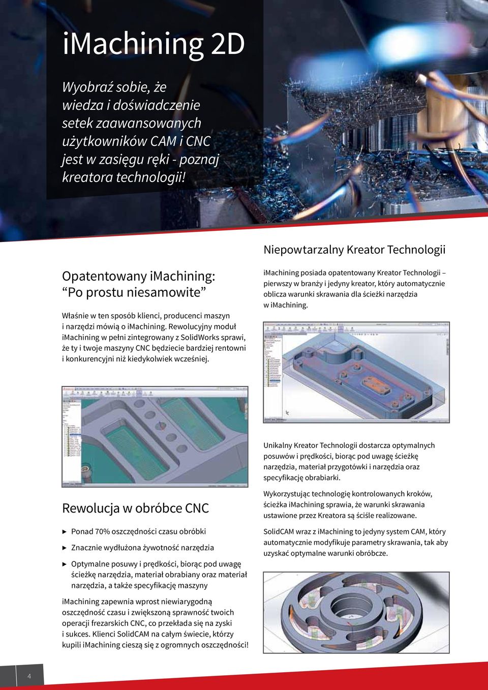 Rewolucyjny moduł imachining w pełni zintegrowany z SolidWorks sprawi, że ty i twoje maszyny CNC będziecie bardziej rentowni i konkurencyjni niż kiedykolwiek wcześniej.