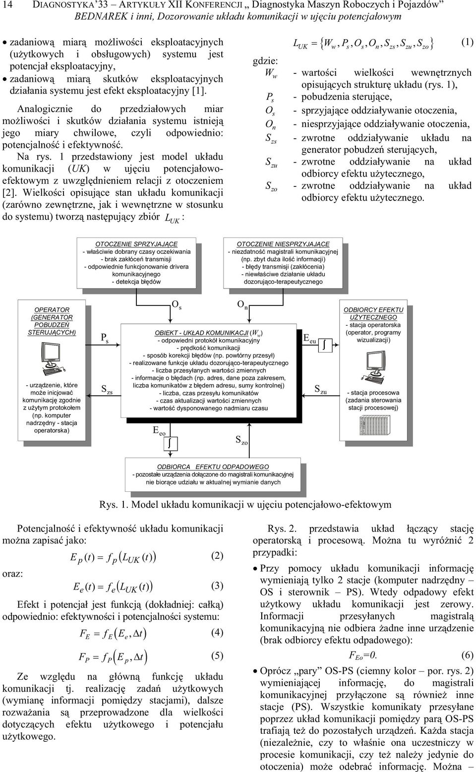 eksploaacyjnych dzaana sysemu jes efek eksploaacyjny []. Analogczne do przedzaowych mar molwoc skuków dzaana sysemu snej jego mary chwlowe, czyl odpowedno: poencjalno efekywno. Na rys.