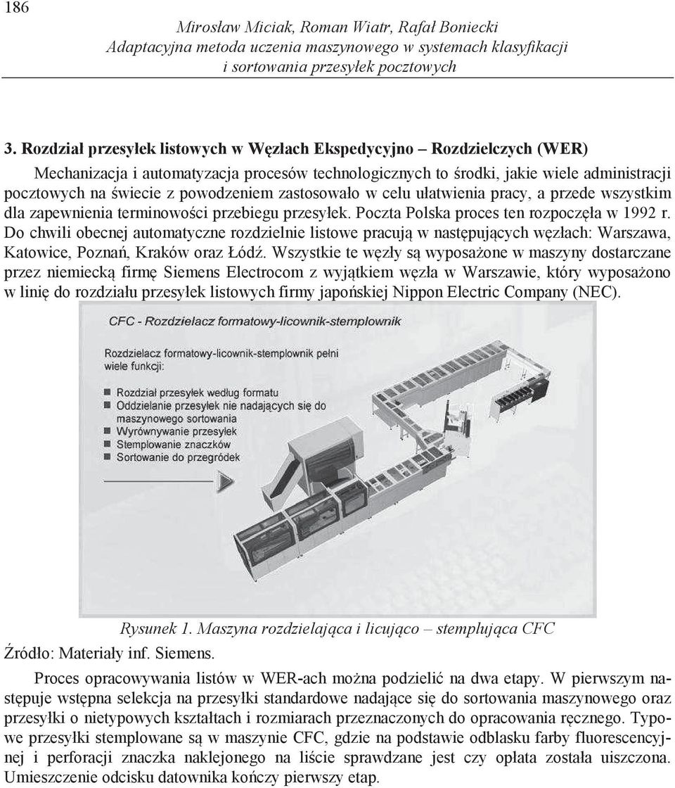zastosowało w celu ułatwienia pracy, a przede wszystkim dla zapewnienia terminowo ci przebiegu przesyłek. Poczta Polska proces ten rozpocz ła w 1992 r.