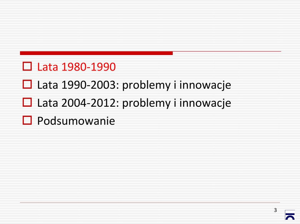 innowacje Lata 2004-2012: