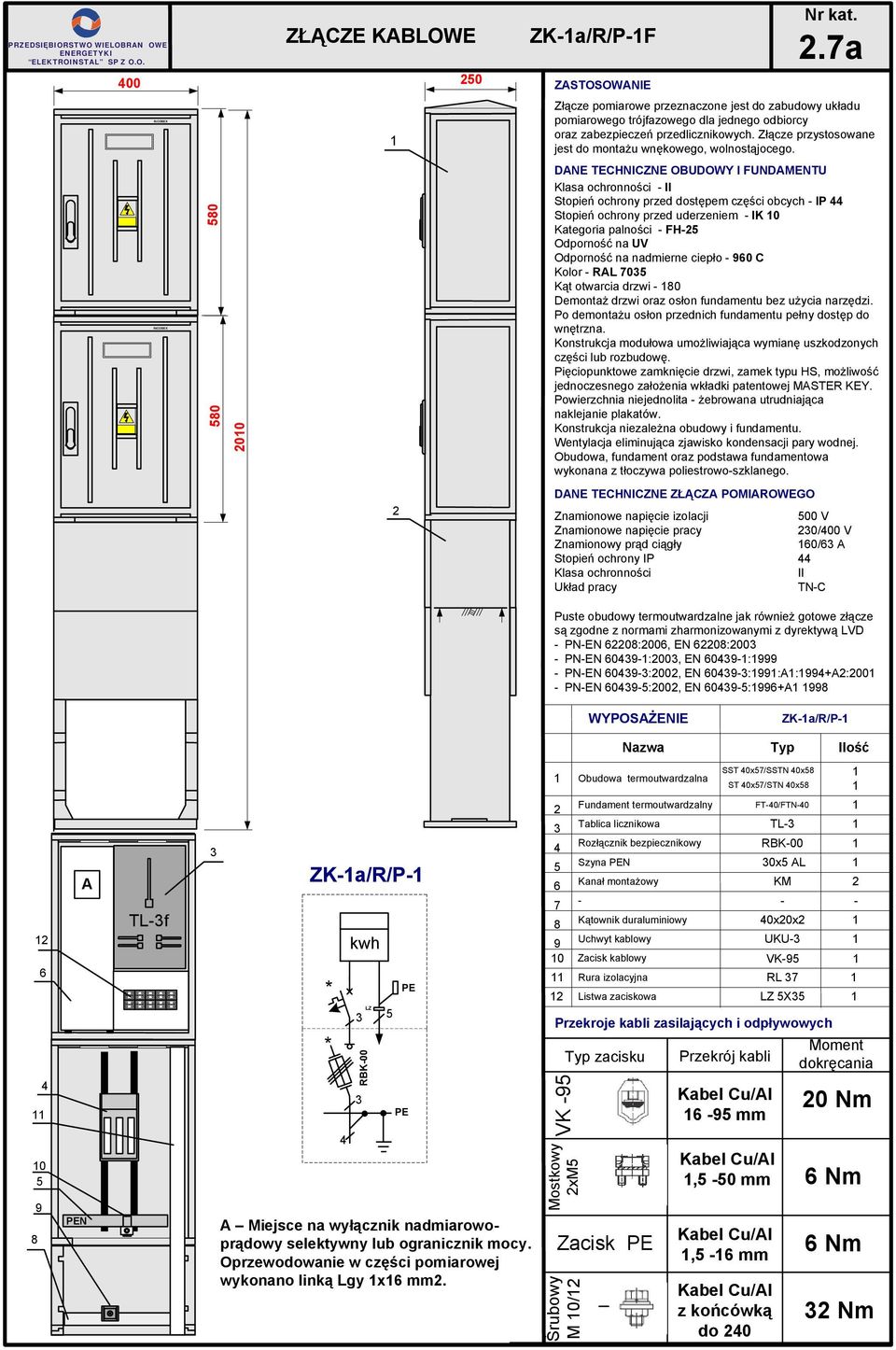 Złącze przystosowane jest do montażu wnękowego, wolnostąjocego.