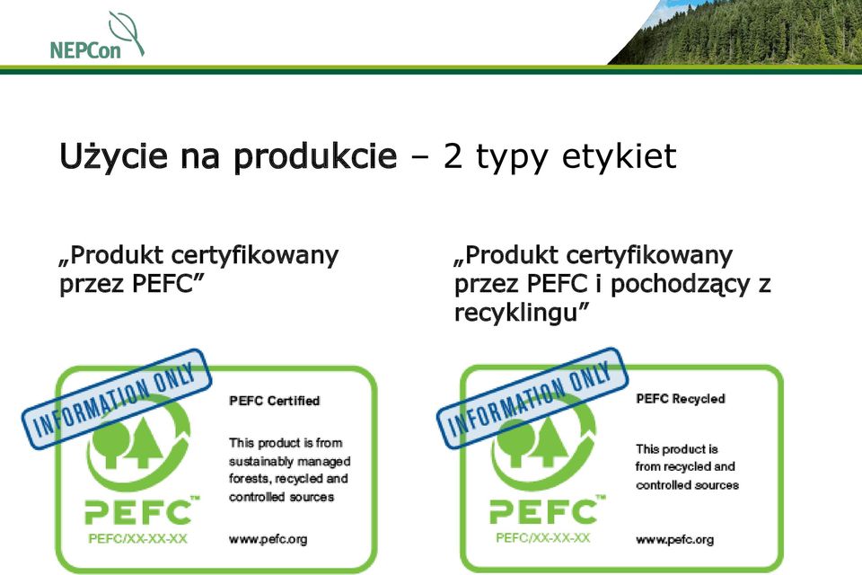 przez PEFC Produkt