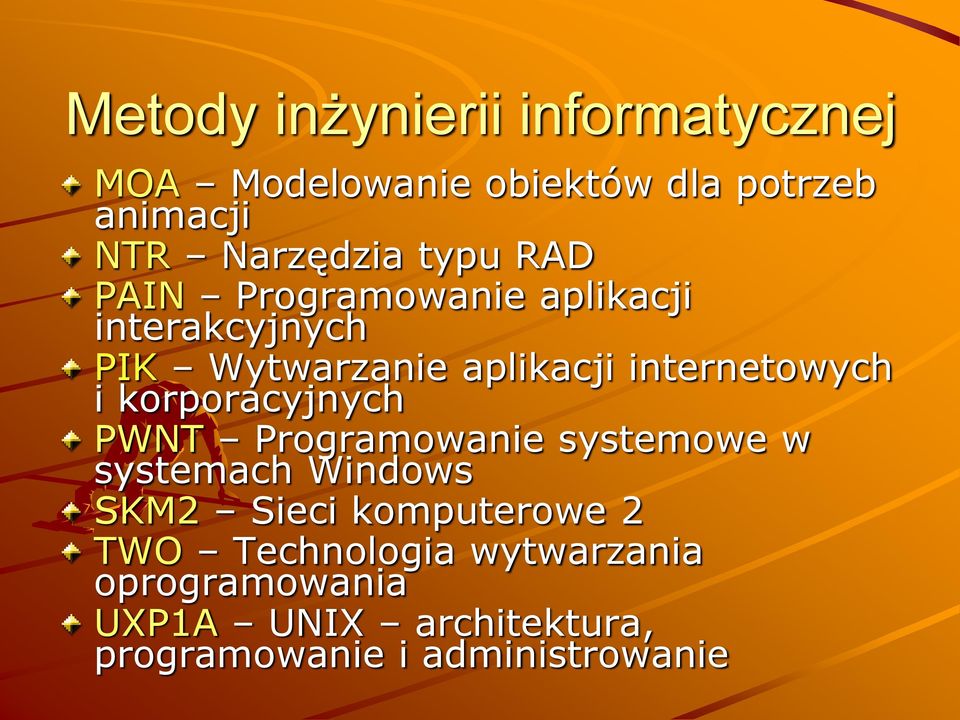 i korporacyjnych PWNT Programowanie systemowe w systemach Windows SKM2 Sieci komputerowe 2