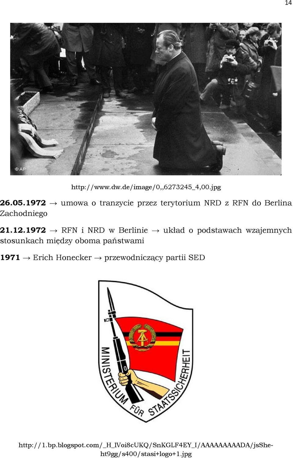 1972 RFN i NRD w Berlinie układ o podstawach wzajemnych stosunkach między oboma państwami