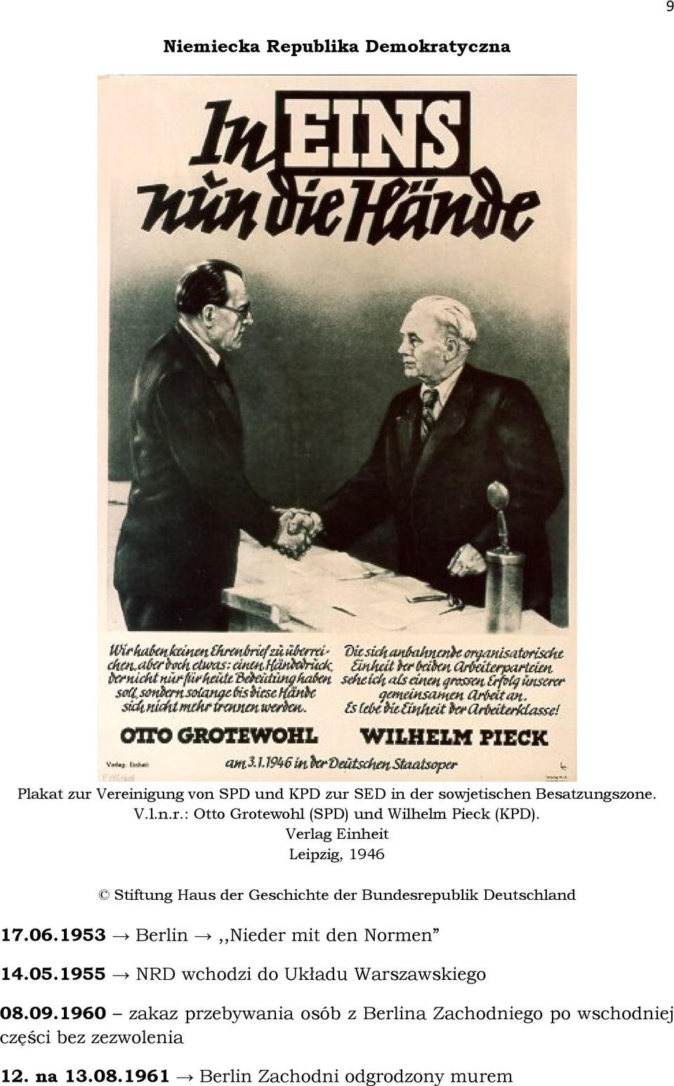 1953 Berlin,,Nieder mit den Normen 14.05.1955 NRD wchodzi do Układu Warszawskiego 08.09.