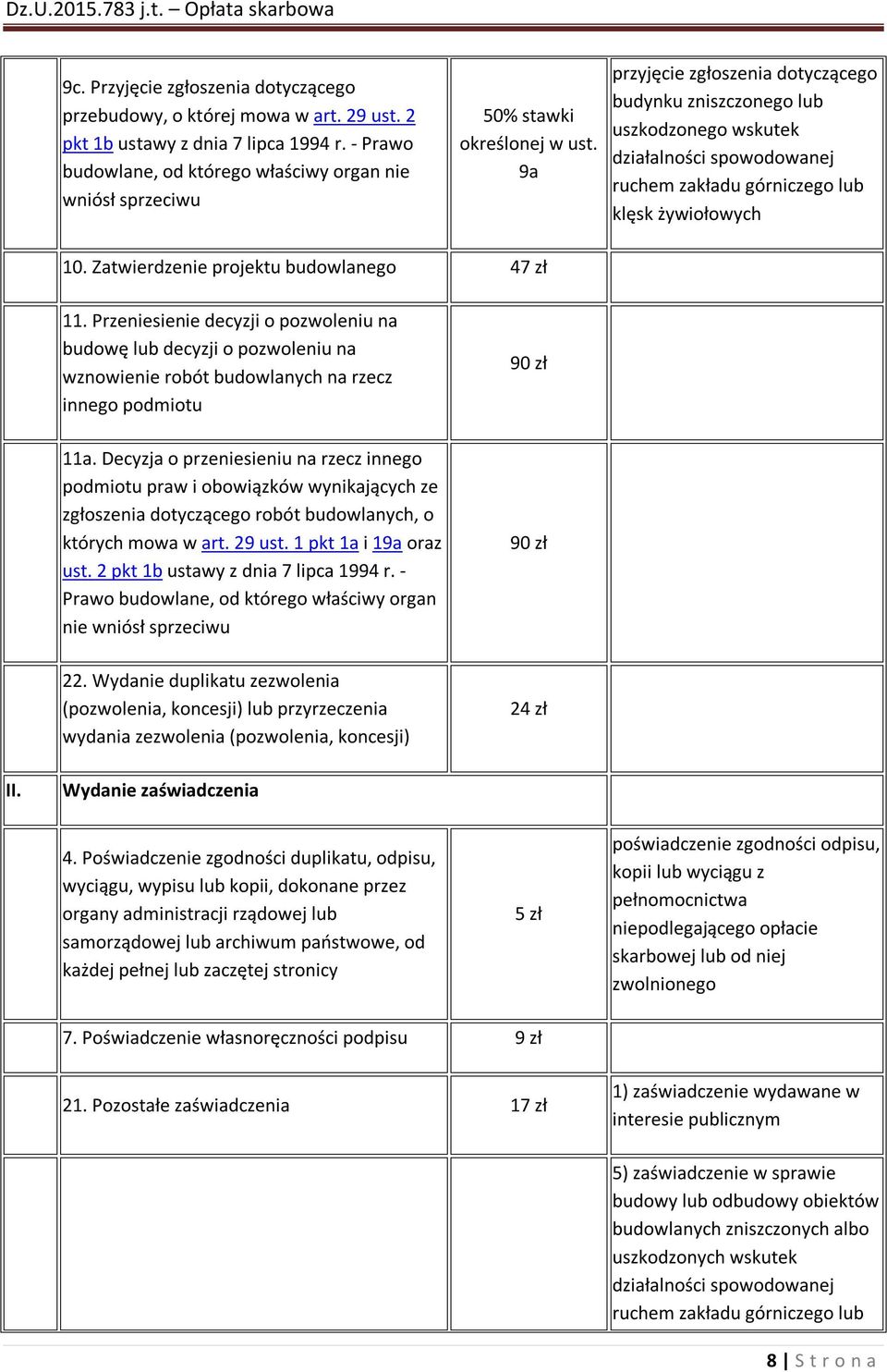 9a przyjęcie zgłoszenia dotyczącego budynku zniszczonego lub uszkodzonego wskutek działalności spowodowanej ruchem zakładu górniczego lub klęsk żywiołowych 10.