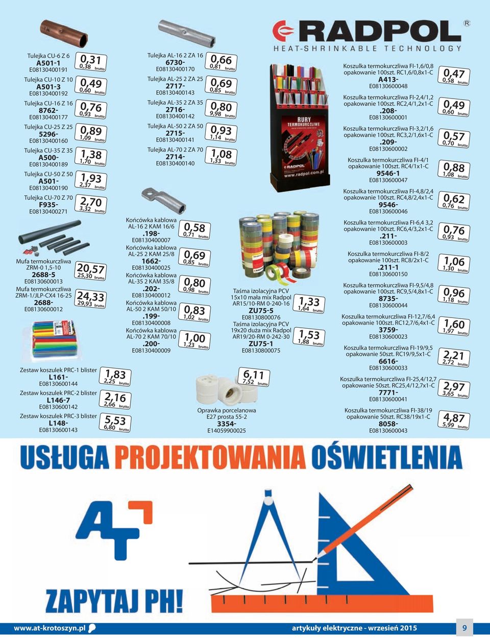 0,76 0,93 0,89 1,09 1,38 1,70 1,93 2,37 2,70 3,32 20,57 25,30 24,33 29,93 Zestaw koszulek PRC-1 blister L161- E08130600144 Zestaw koszulek PRC-2 blister L146-7 E08130600142 Zestaw koszulek PRC-3