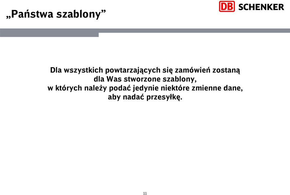 stworzone szablony, w których należy podać