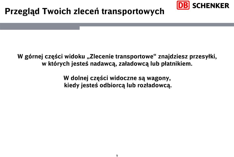 których jesteś nadawcą, załadowcą lub płatnikiem.