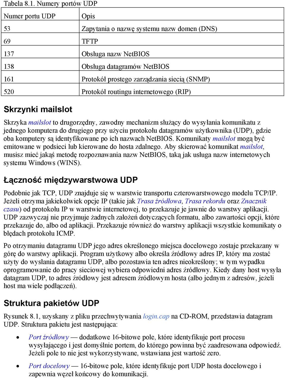 520 Protokół routingu internetowego (RIP) Skrzynki mailslot Skrzyka mailslot to drugorzędny, zawodny mechanizm służący do wysyłania komunikatu z jednego komputera do drugiego przy użyciu protokołu