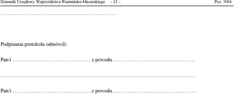 3094 Podpisania protokołu