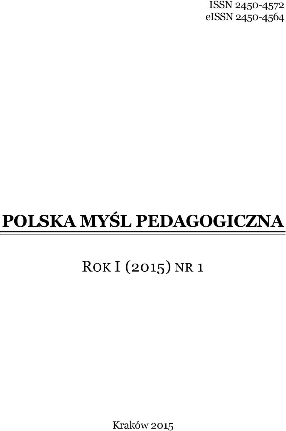 PEDAGOGICZNA ROK I