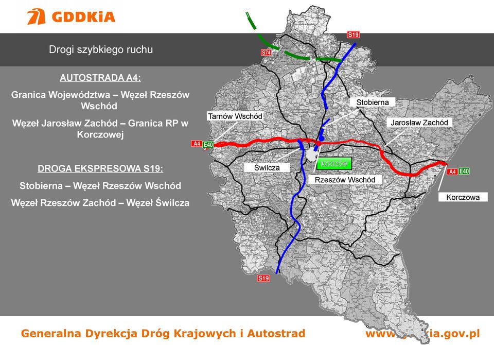 S19: Stobierna Tarnów Wschód Jarosław Zachód Świlcza Stobierna Węzeł