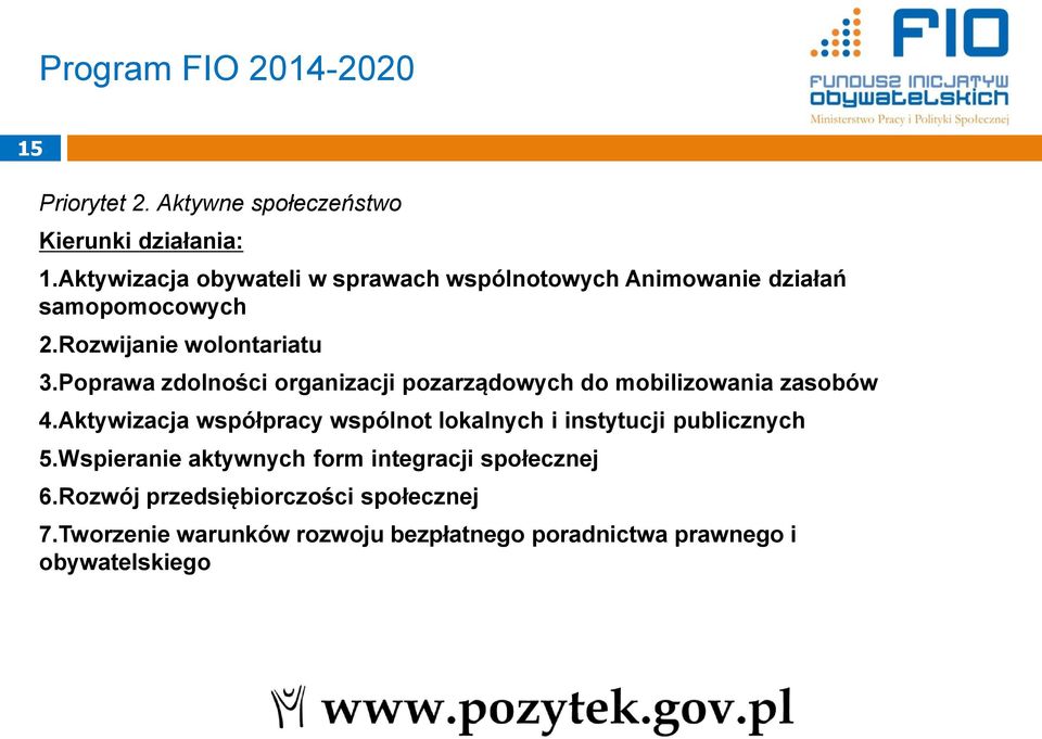 Poprawa zdolności organizacji pozarządowych do mobilizowania zasobów 4.