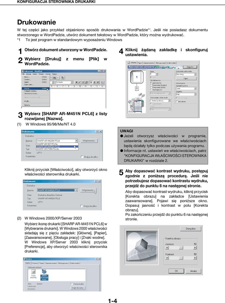 *1 To jest program w standardowym wyposażeniu Windows 1 2 Otwórz dokument utworzony w WordPadzie. Wybierz [Drukuj] z menu [Plik] w WordPadzie. 4 Kliknij żądaną zakładkę i skonfiguruj ustawienia.