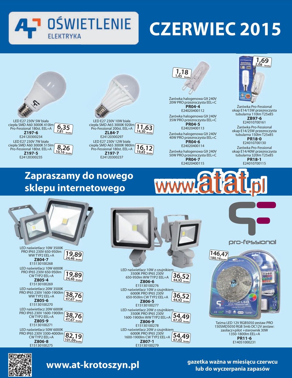 EEL=A ZL84-7 E24120300297 LED E27 230V 12W biała ciepła SMD A65 3000K 980lm Pro-Fessional 180st.