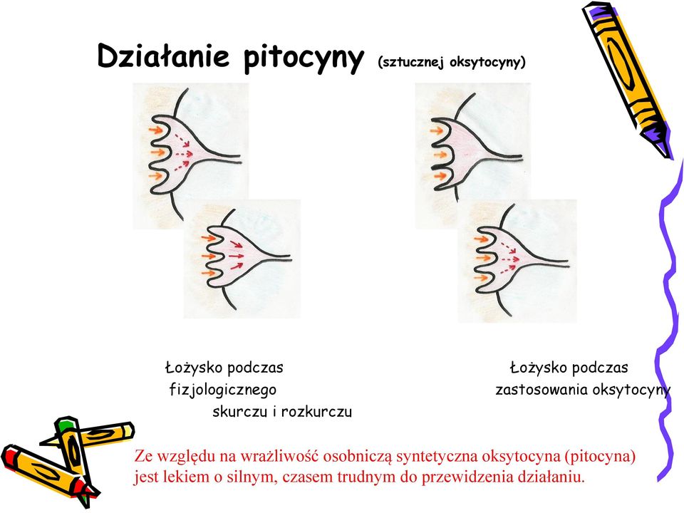 oksytocyny Ze względu na wrażliwość osobniczą syntetyczna