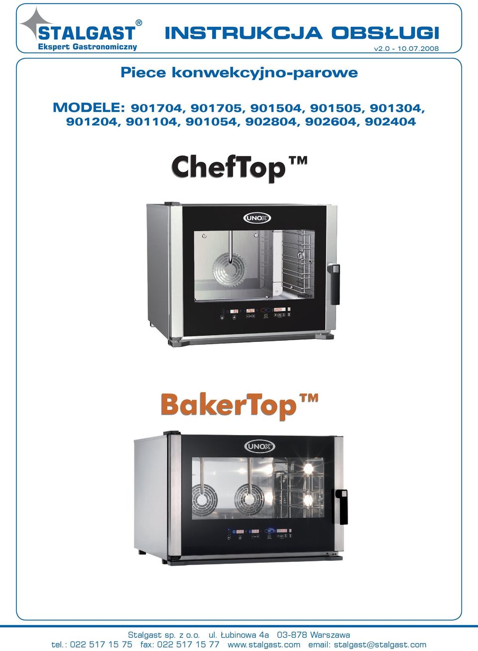 902804, 902604, 902404 ChefTop BakerTop Stalgast sp. z o.o. ul.