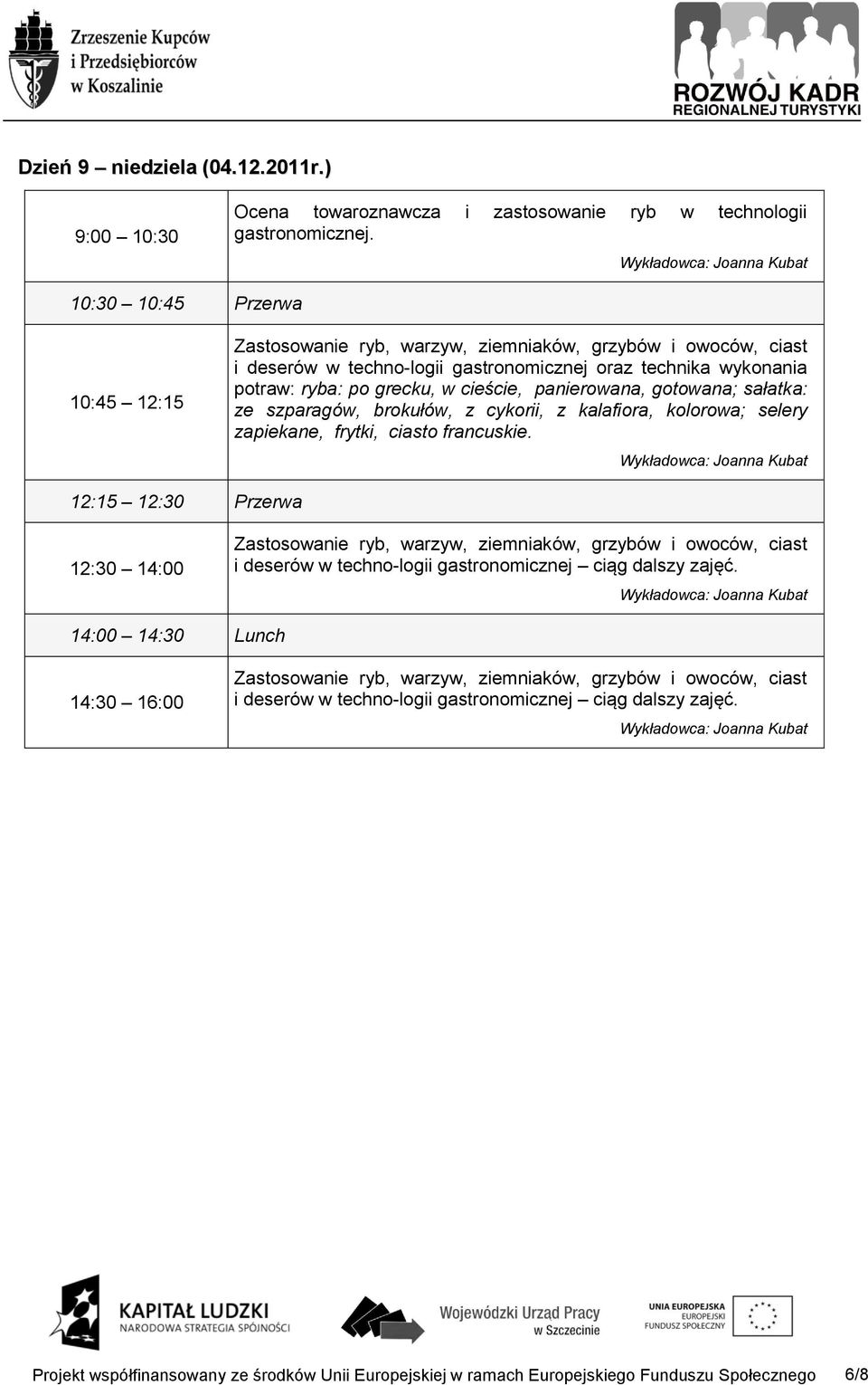 cieście, panierowana, gotowana; sałatka: ze szparagów, brokułów, z cykorii, z kalafiora, kolorowa; selery zapiekane, frytki, ciasto francuskie.