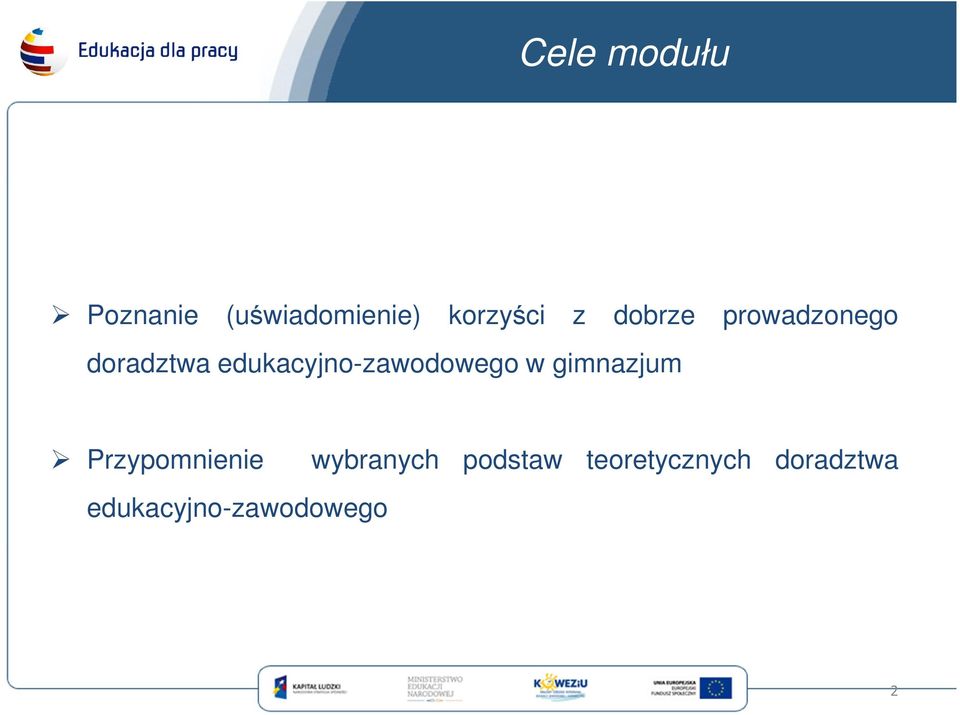 edukacyjno-zawodowego w gimnazjum Przypomnienie