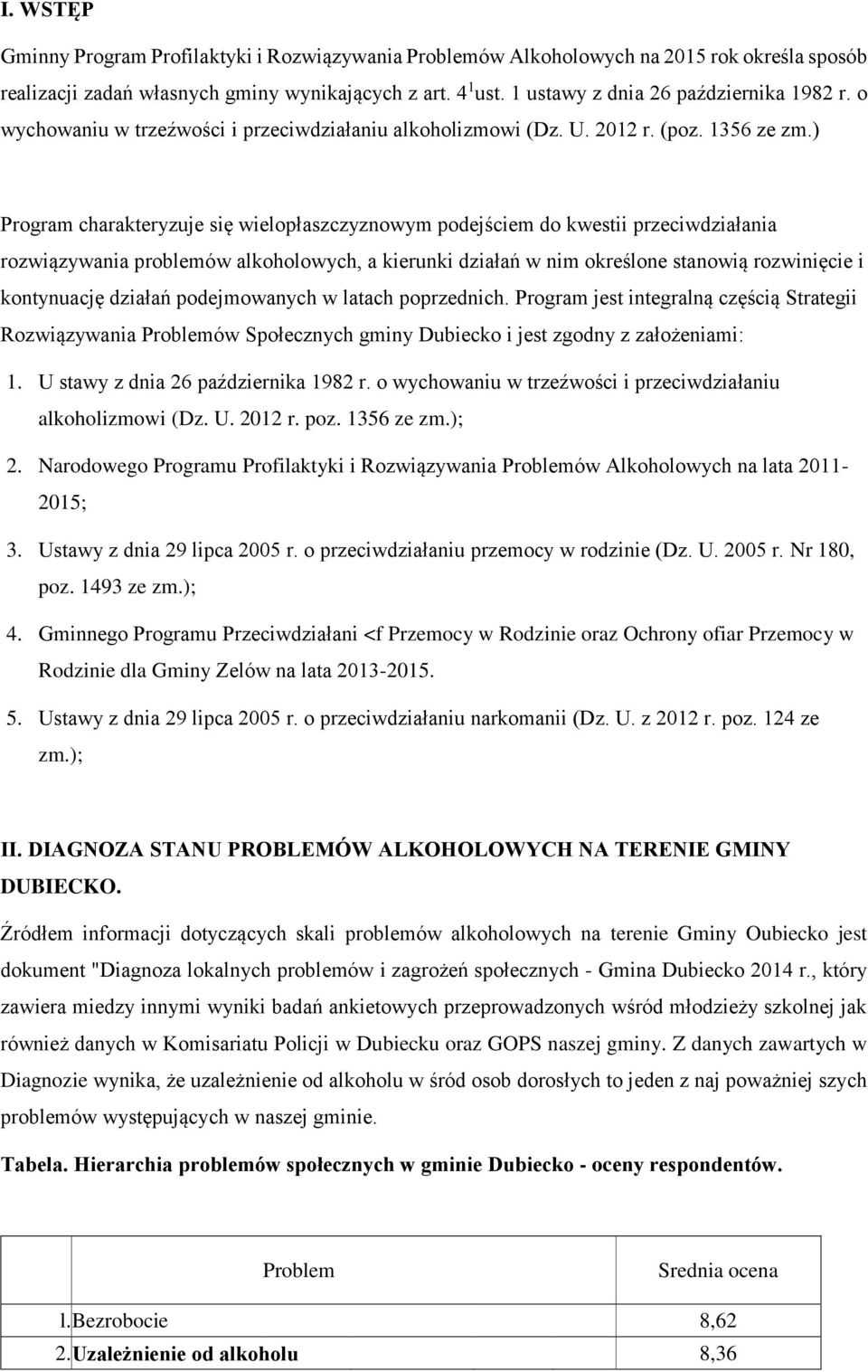 ) Program charakteryzuje się wielopłaszczyznowym podejściem do kwestii przeciwdziałania rozwiązywania problemów alkoholowych, a kierunki w nim określone stanowią rozwinięcie i kontynuację