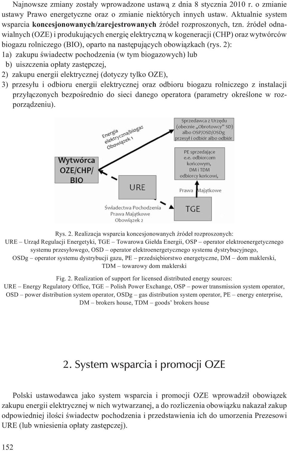 Ÿróde³ odnawialnych (OZE) i produkuj¹cych energiê elektryczn¹ w kogeneracji (CHP) oraz wytwórców biogazu rolniczego (BIO), oparto na nastêpuj¹cych obowi¹zkach (rys.