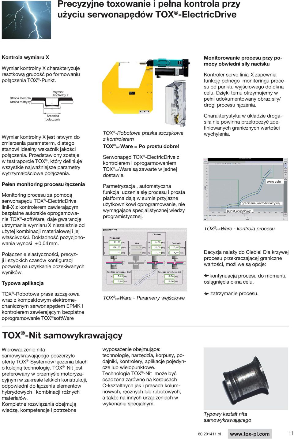 Przedstawiony zostaje w testraporcie TOX, który definiuje wszystkie najważniejsze parametry wytrzymałościowe połączenia.