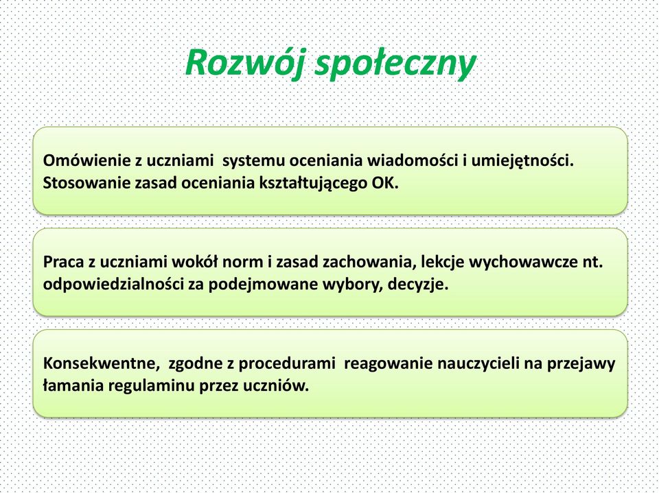 Praca z uczniami wokół norm i zasad zachowania, lekcje wychowawcze nt.