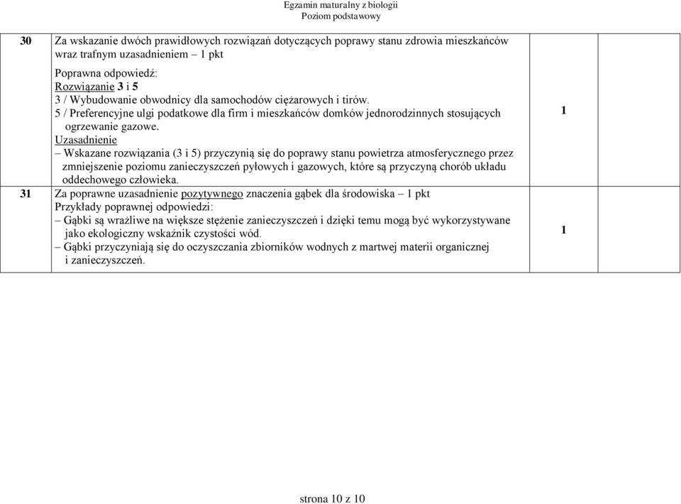 Uzasadnienie Wskazane rozwiązania (3 i 5) przyczynią się do poprawy stanu powietrza atmosferycznego przez zmniejszenie poziomu zanieczyszczeń pyłowych i gazowych, które są przyczyną chorób układu