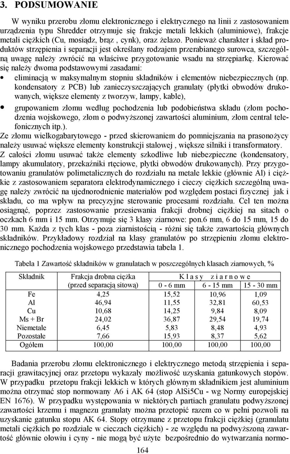 Ponieważ charakter i skład produktów strzępienia i separacji jest określany rodzajem przerabianego surowca, szczególną uwagę należy zwrócić na właściwe przygotowanie wsadu na strzępiarkę.